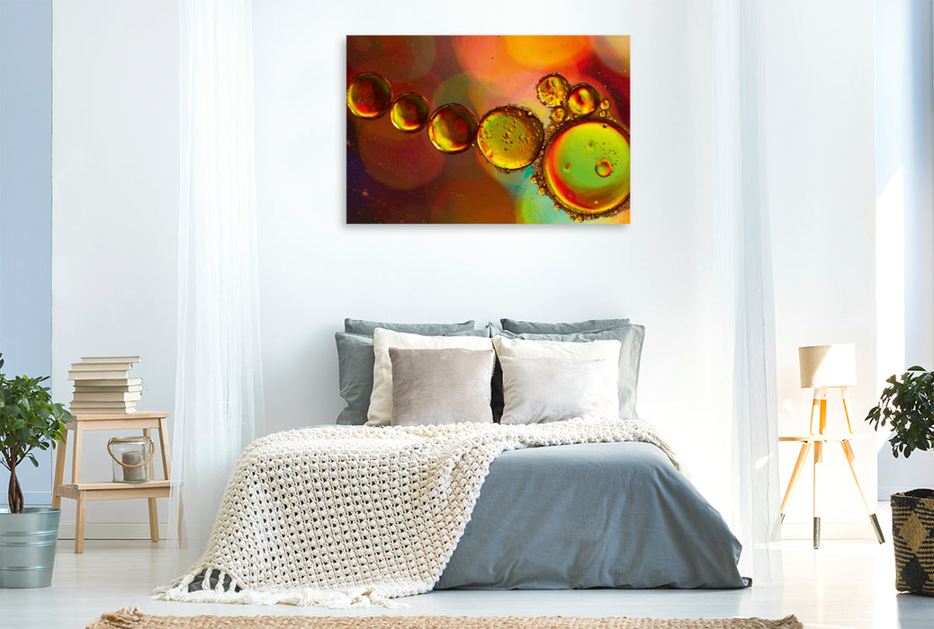 Premium textile canvas Premium textile canvas 120 cm x 80 cm landscape Color rush with oil and water 04 