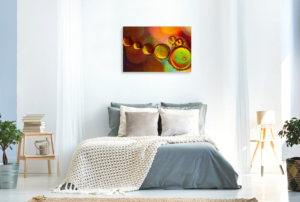 Premium textile canvas Premium textile canvas 120 cm x 80 cm landscape Color rush with oil and water 04 