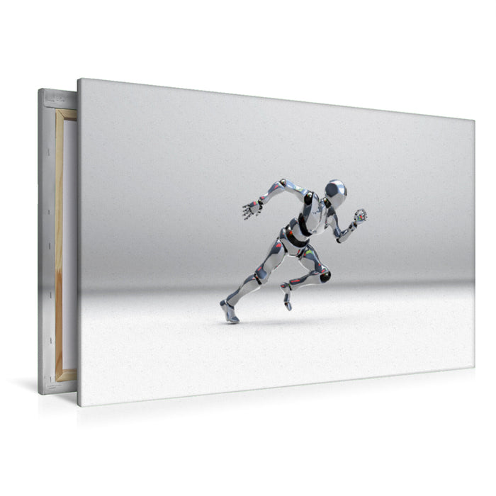 Toile textile premium Toile textile premium 120 cm x 80 cm robot paysage 