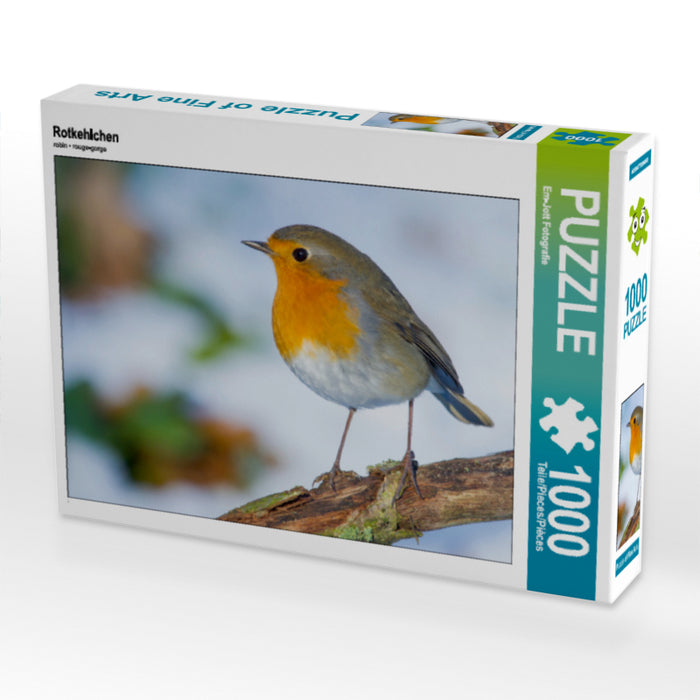 Rotkehlchen 1000 Teile Puzzle quer - CALVENDO Foto-Puzzle'