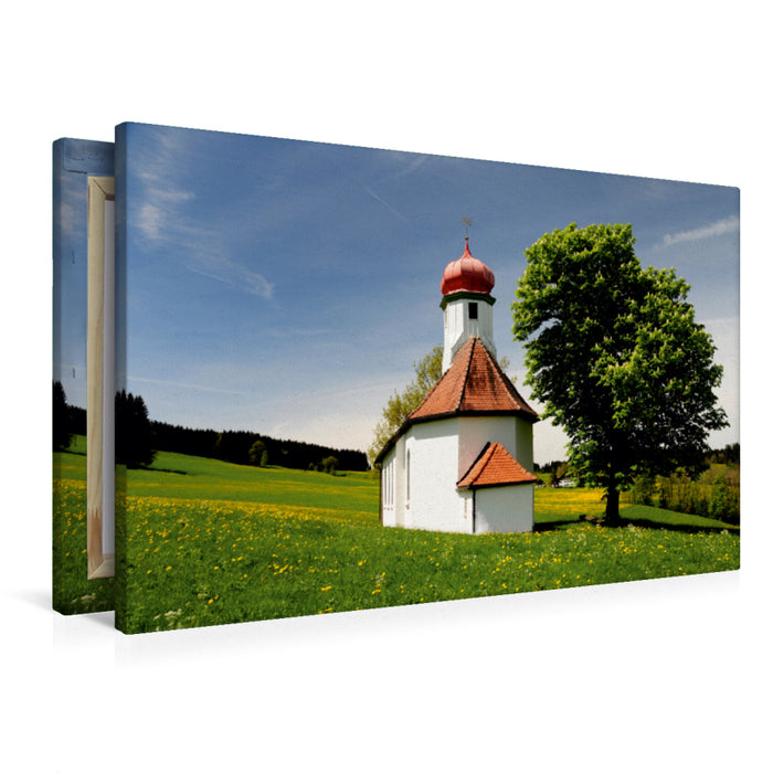 Premium Textil-Leinwand Kapelle bei Weitnau