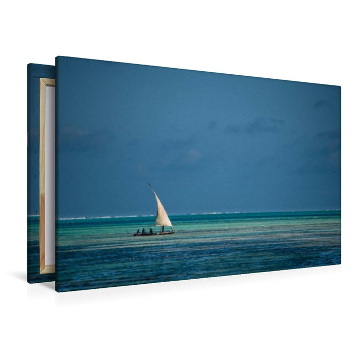 Premium Textil-Leinwand Fischerboot