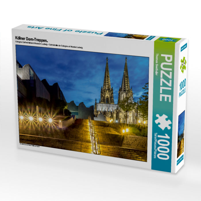 Kölner Dom-Treppen. 1000 Teile Puzzle quer - CALVENDO Foto-Puzzle'
