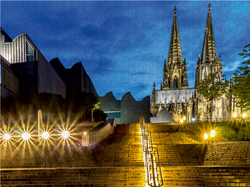 Kölner Dom-Treppen. 1000 Teile Puzzle quer - CALVENDO Foto-Puzzle'