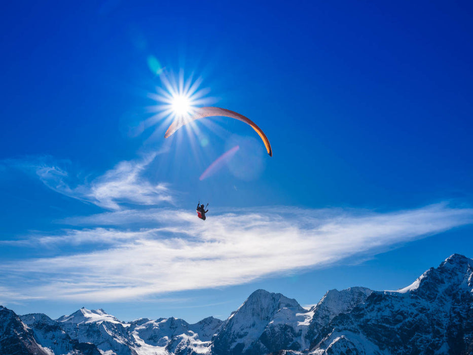 Gleitschirmfliegen am Ortlermassiv - CALVENDO Foto-Puzzle'