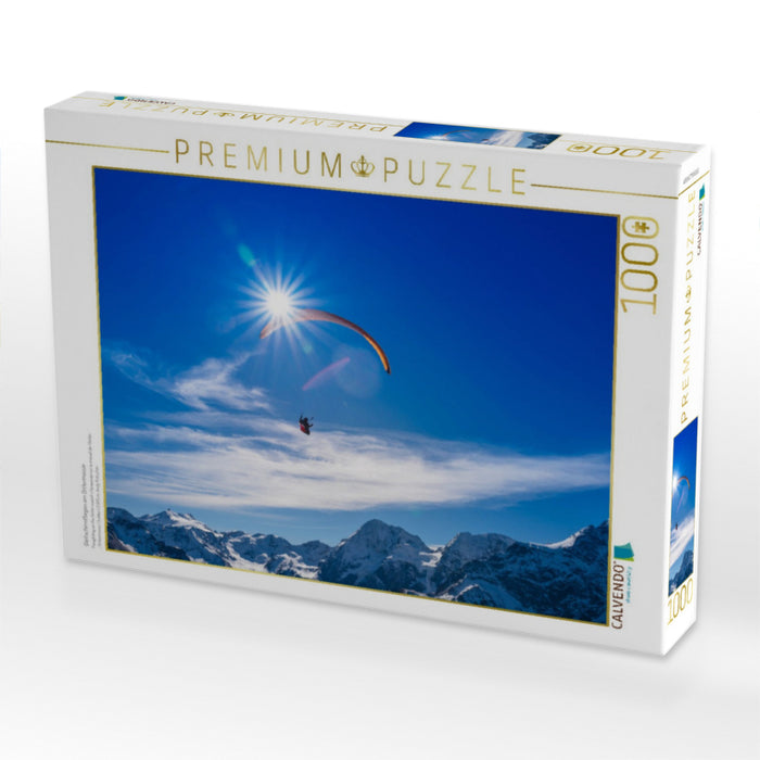 Gleitschirmfliegen am Ortlermassiv - CALVENDO Foto-Puzzle'