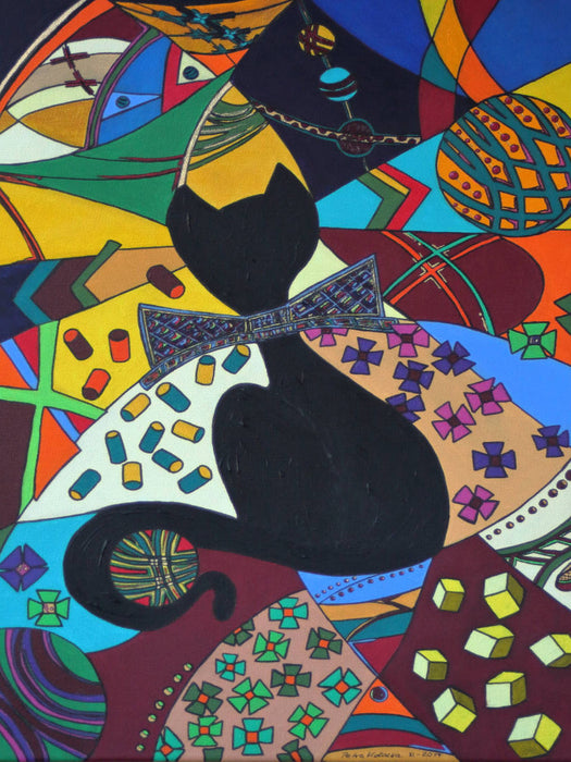 Gentleman-Kätz, Petra Kolossa, Acryl auf Leinwand, 70x50, 2017 - CALVENDO Foto-Puzzle'