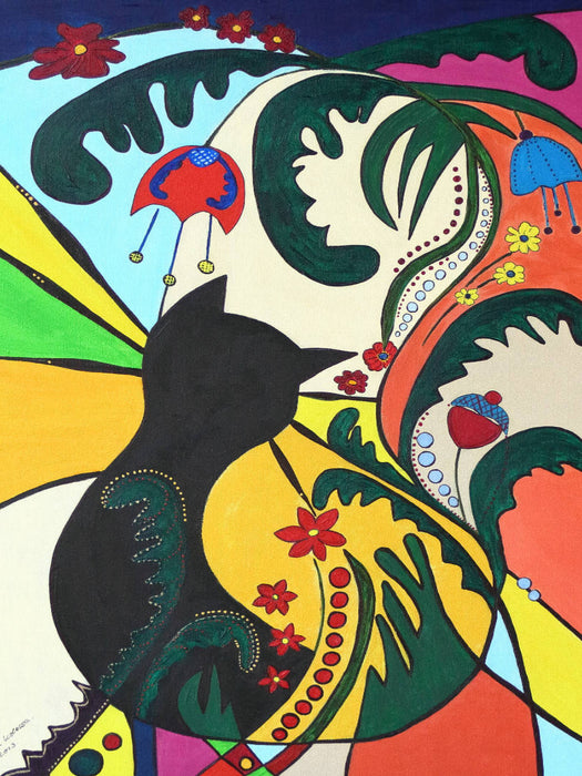 Flower-Kätz, Petra Kolossa, Acryl auf Leinwand, 70x50, 2013 - CALVENDO Foto-Puzzle'