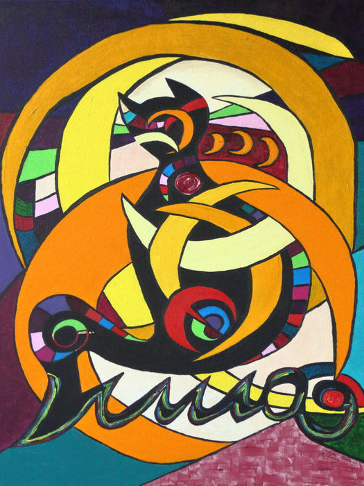 Luna-Kätz-Dreams, Petra Kolossa, Acryl auf Leinwand, 70x50, 2014 - CALVENDO Foto-Puzzle'