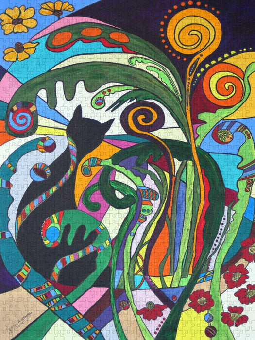 Flower-Kätz II, Petra Kolossa, Acryl auf Leinwand, 70x50, 2015 - CALVENDO Foto-Puzzle'