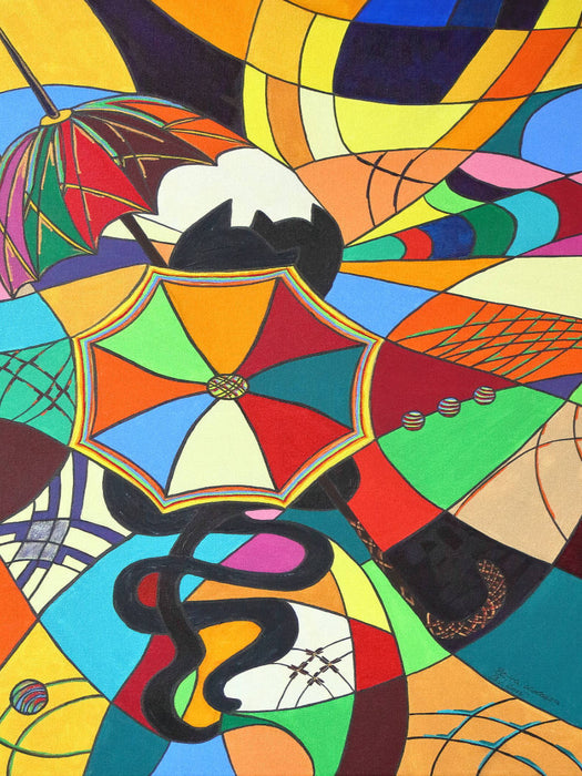 Umbrella-Kätz II, Petra Kolossa, Acryl auf Leinwand, 70x50, 2015 - CALVENDO Foto-Puzzle'