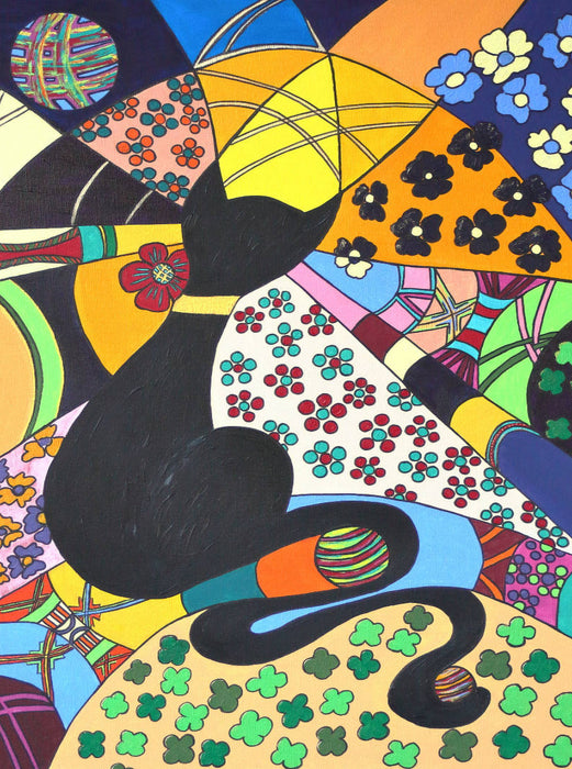 Lady-Kätz, Petra Kolossa, Acryl auf Leinwand, 70x50, 2017 - CALVENDO Foto-Puzzle'