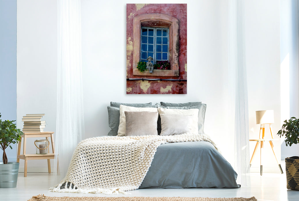 Premium Textil-Leinwand Premium Textil-Leinwand 80 cm x 120 cm  hoch Fenster in Bonnieux