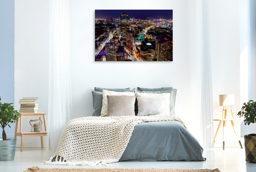 Premium Textil-Leinwand Premium Textil-Leinwand 120 cm x 80 cm quer Lichter der Nacht in Boston