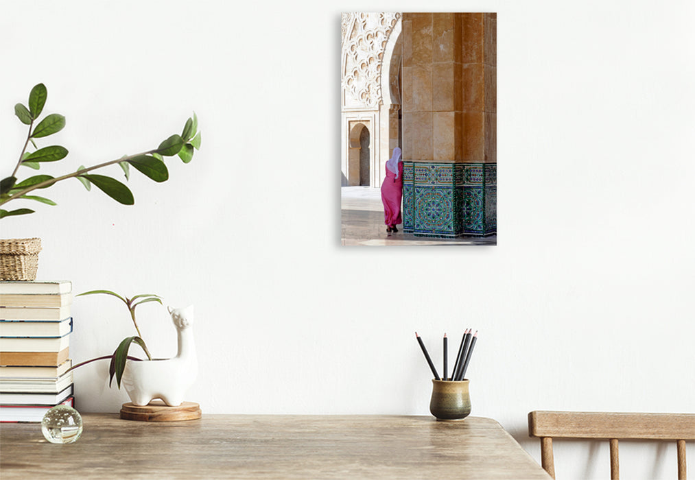 Premium Textil-Leinwand Premium Textil-Leinwand 80 cm x 120 cm  hoch Die große Moschee von Casablanca