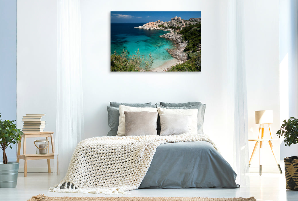 Premium Textil-Leinwand Premium Textil-Leinwand 120 cm x 80 cm quer Ein Motiv aus dem Kalender Sardinien Costa Smeralda und der Norden