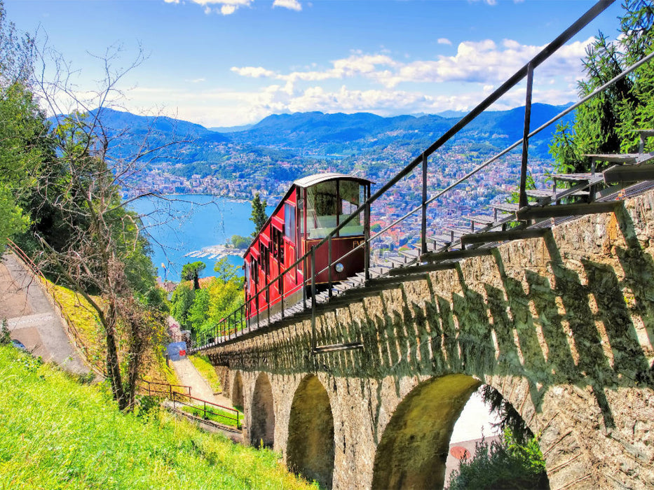 Standseilbahn auf den Monte Brè - CALVENDO Foto-Puzzle'