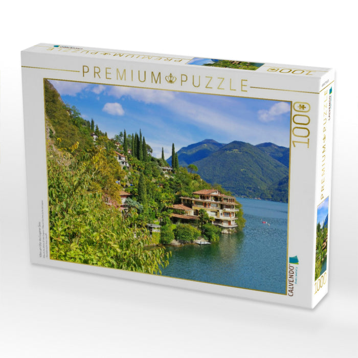 Villen am Ufer des Luganer Sees - CALVENDO Foto-Puzzle'