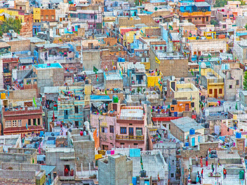 Das bunte Häusermeer von Jaipur - CALVENDO Foto-Puzzle'