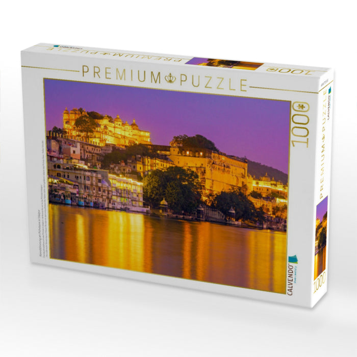 Abendstimmung am Picholasee in Udaipur - CALVENDO Foto-Puzzle'