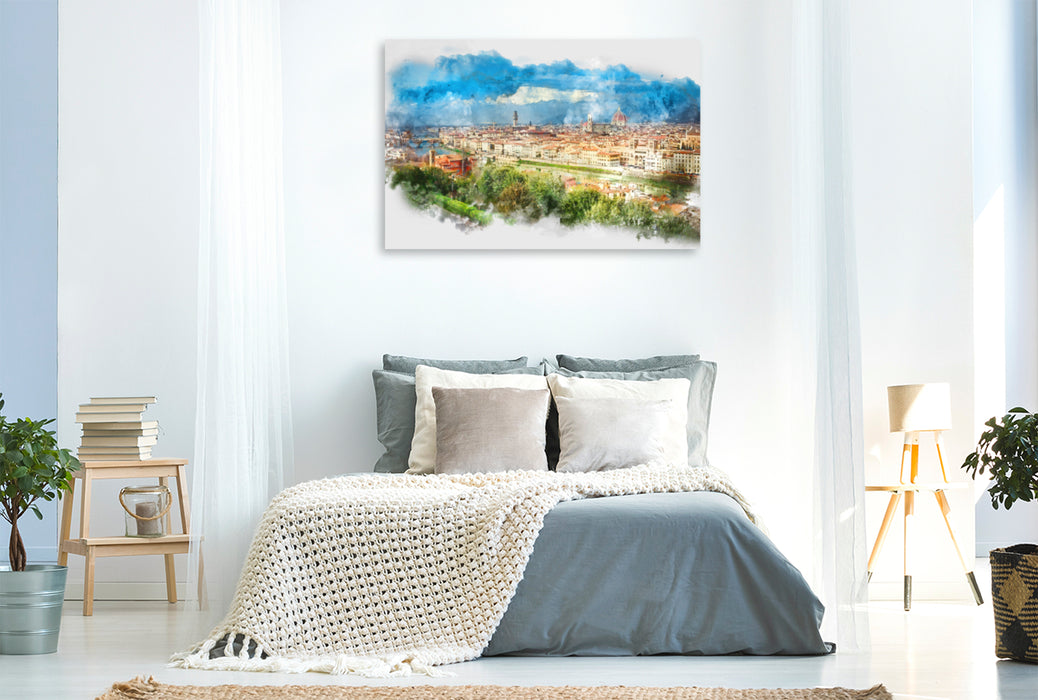 Premium Textil-Leinwand Premium Textil-Leinwand 120 cm x 80 cm quer Ein Motiv aus dem Kalender Florenz Hauptstadt der Toskana