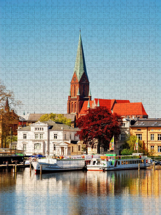 Blick zum Dom und Anlegestelle der Weiße Flotte - CALVENDO Foto-Puzzle'