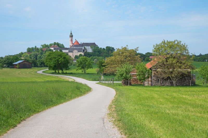 Premium Textil-Leinwand Wanderweg zum Kloster Andechs