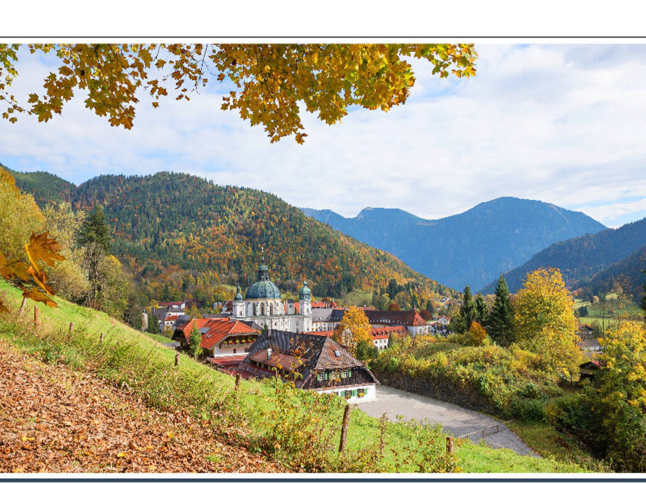 Herbstlandschaft Kloster Ettal in Oberbayern - CALVENDO Foto-Puzzle'