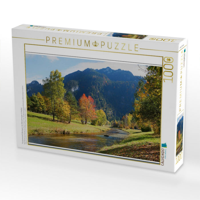 Flusslandschaft Oberbayern bei Oberammergau im Herbst - CALVENDO Foto-Puzzle'