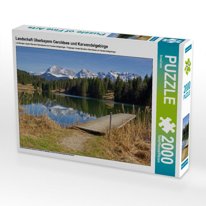 Landschaft Oberbayern Geroldsee und Karwendelgebirge 2000 Teile Puzzle quer - CALVENDO Foto-Puzzle'