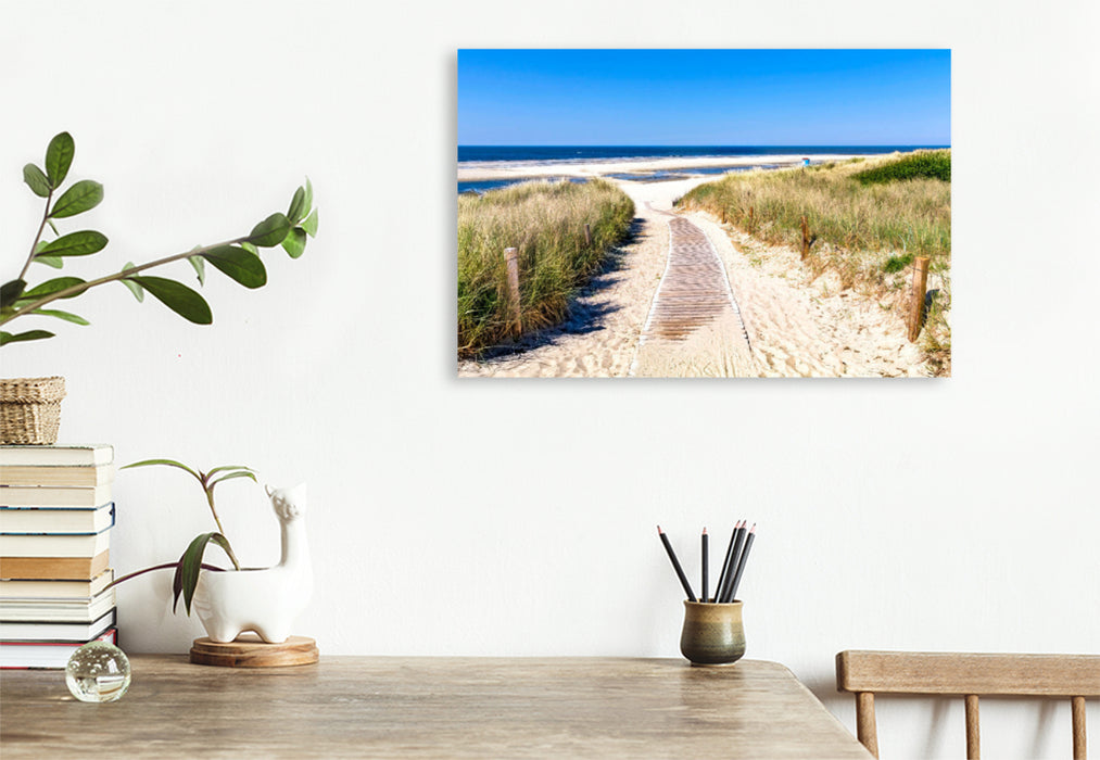 Premium textile canvas Premium textile canvas 120 cm x 80 cm landscape Langeoog - Strandweg 