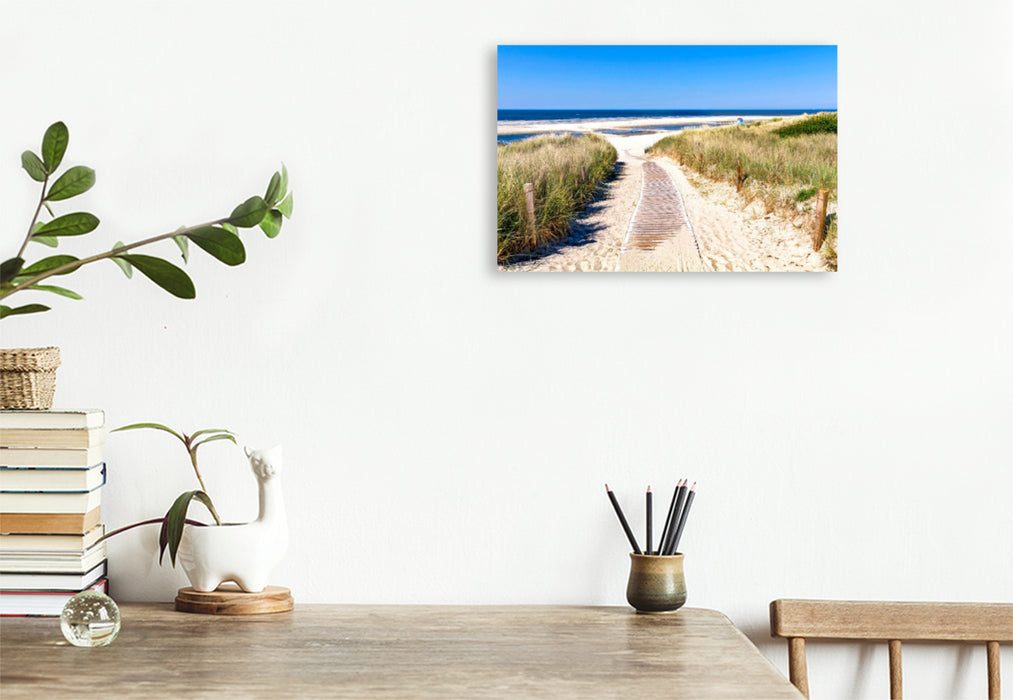 Premium textile canvas Premium textile canvas 120 cm x 80 cm landscape Langeoog - Strandweg 