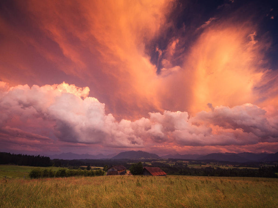 Abziehendes Gewitter im Sonnenuntergang - CALVENDO Foto-Puzzle'