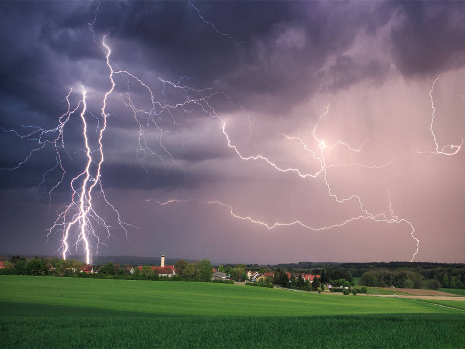 Nahe Blitzschläge in Bayern - CALVENDO Foto-Puzzle'