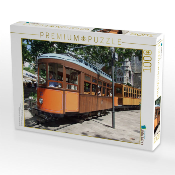 Die Straßenbahn von Port de Sóller - CALVENDO Foto-Puzzle'