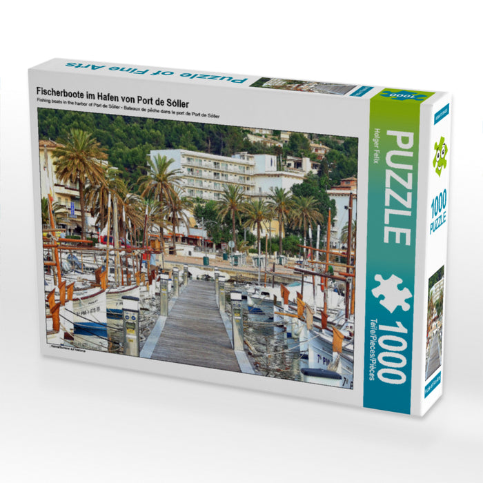 Fishing boats in the harbor of Port de Sóller - CALVENDO photo puzzle 