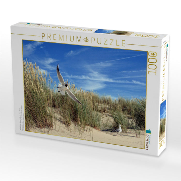 Möwen und Seeschwalbe in einer Düne - CALVENDO Foto-Puzzle'