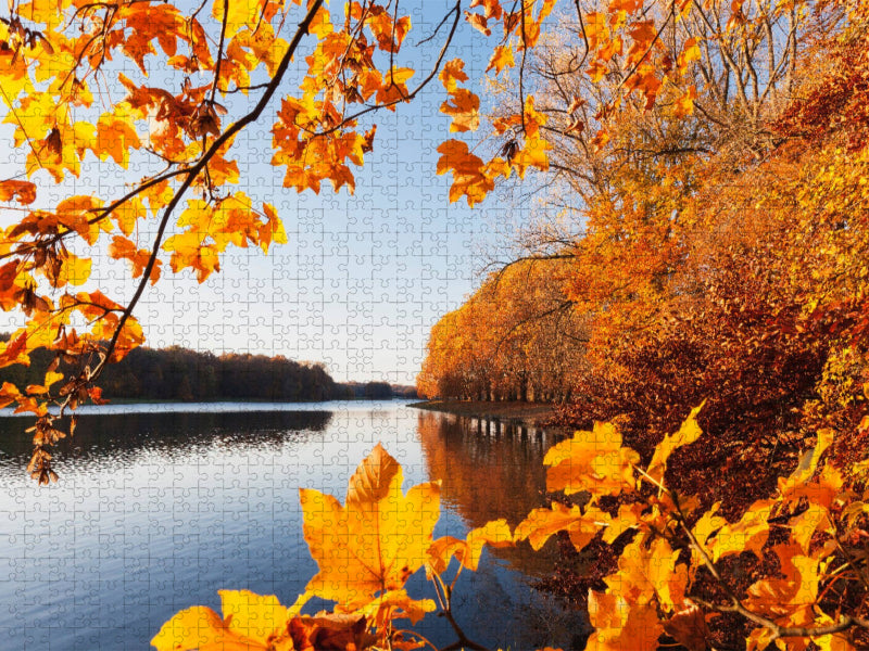 Köln Decksteiner Weiher in wunderbaren Herbstfarben - CALVENDO Foto-Puzzle'