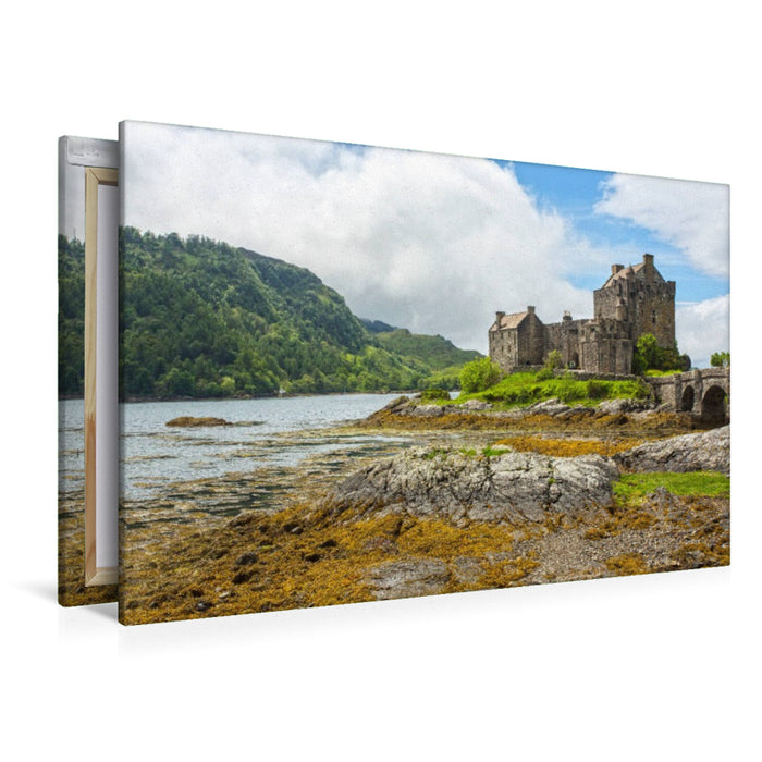 Premium Textil-Leinwand Eilean Donan Castle im Loch Duich
