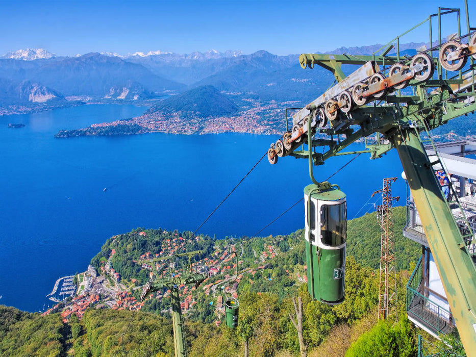 Laveno und Seilbahn zum Sasso del Ferro - CALVENDO Foto-Puzzle'