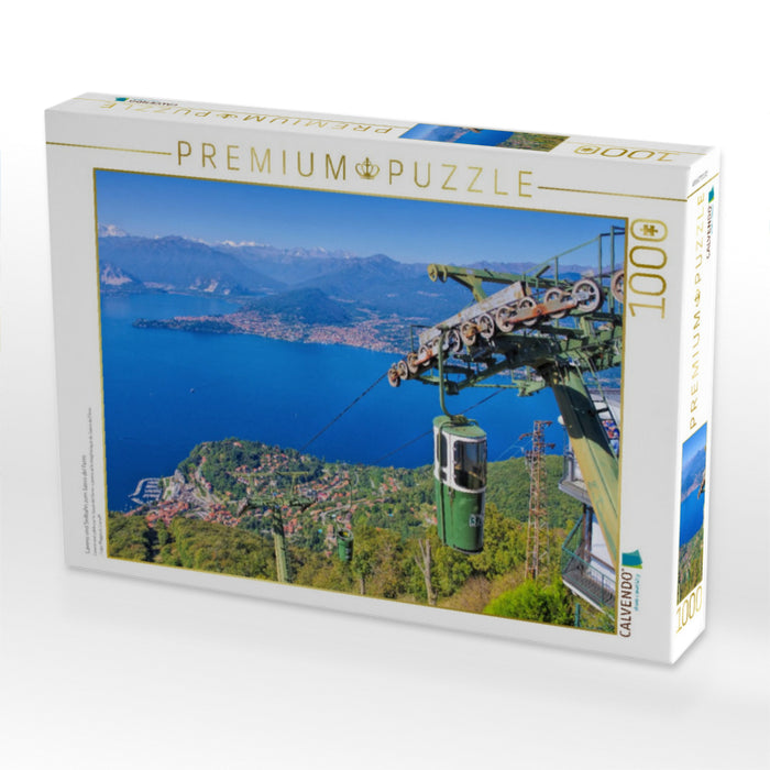 Laveno und Seilbahn zum Sasso del Ferro - CALVENDO Foto-Puzzle'