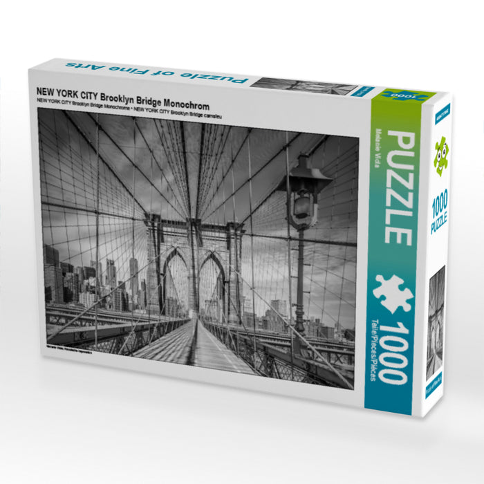 NEW YORK CITY Brooklyn Bridge Monochrom 1000 Teile Puzzle quer - CALVENDO Foto-Puzzle'