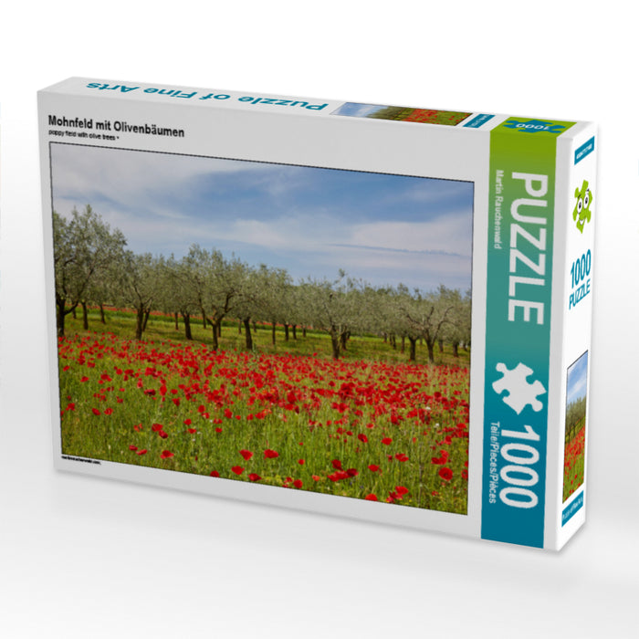 Poppy field with olive trees - CALVENDO photo puzzle 