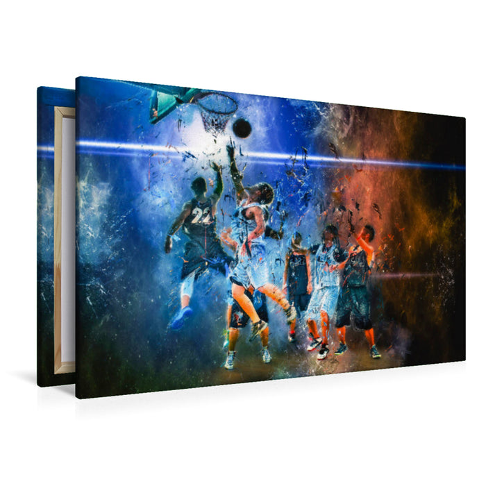 Premium Textil-Leinwand Basketball extrem