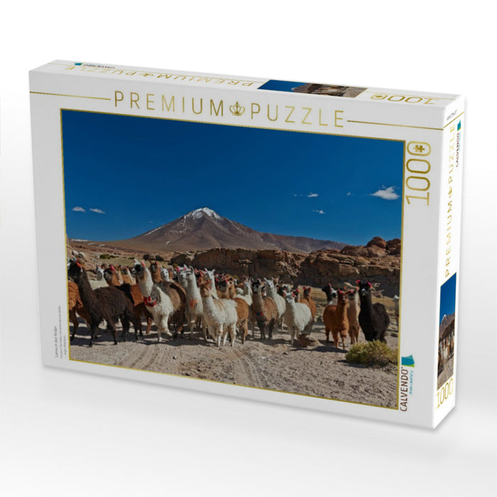 Lamas in den Anden - CALVENDO Foto-Puzzle'