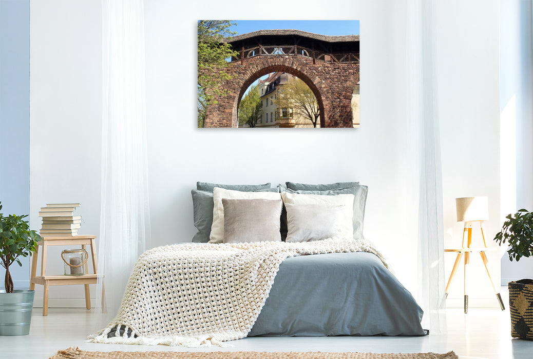Toile textile haut de gamme Toile textile haut de gamme 120 cm x 80 cm à travers le Martinstor dans la vieille ville de Worms 