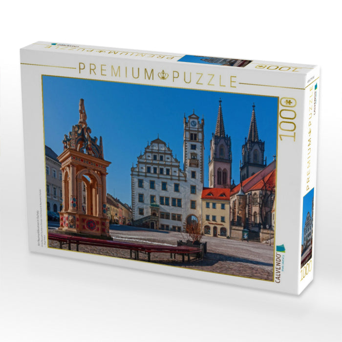 Am Neumarktbrunnen in Oschatz - CALVENDO Foto-Puzzle'