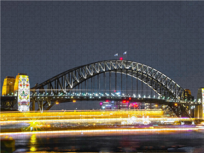 Harbour Bridge bei Nacht 2000 Teile Puzzle quer - CALVENDO Foto-Puzzle'