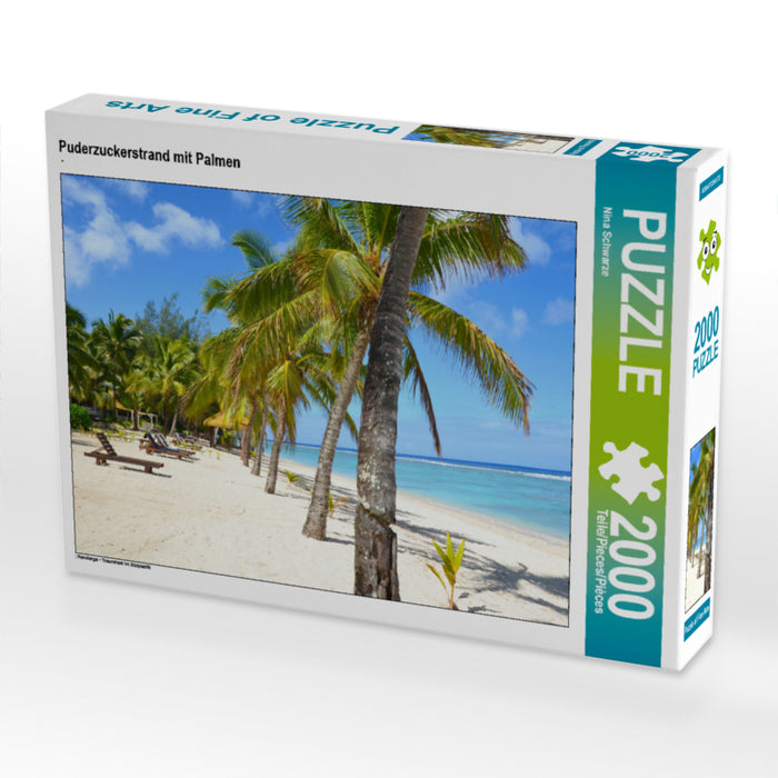 Powdered sugar beach with palm trees - CALVENDO photo puzzle 