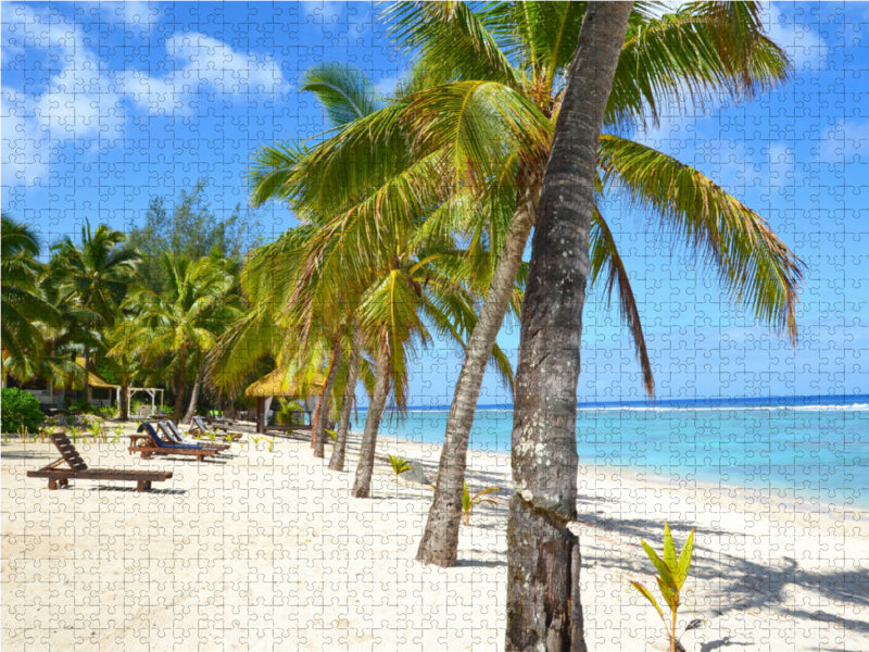 Powdered sugar beach with palm trees - CALVENDO photo puzzle 